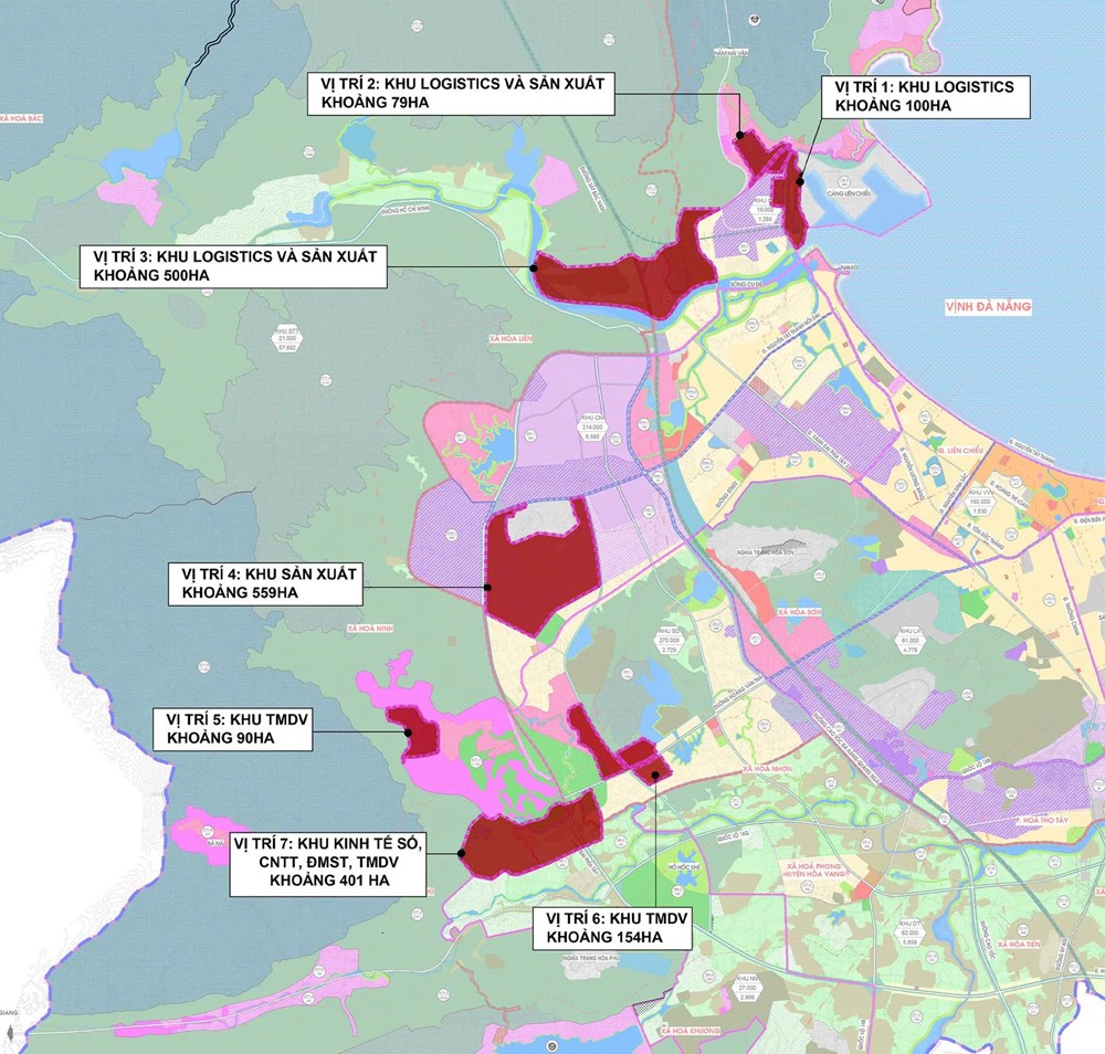 Bản đồ quy hoạch 7 vị trí Khu thương mại tự do Đà Nẵng liền kề tổ hợp dự án chung cư Ecohome Hòa Hiệp